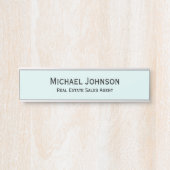 Modernes Aqua Blue Beruflich Business Office Türschild (Vorderseite )