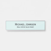 Modernes Aqua Blue Beruflich Business Office Türschild (Vorderseite )