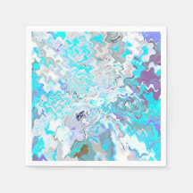 Modernes Aqua Blue Design Cocktail Papier Napkins