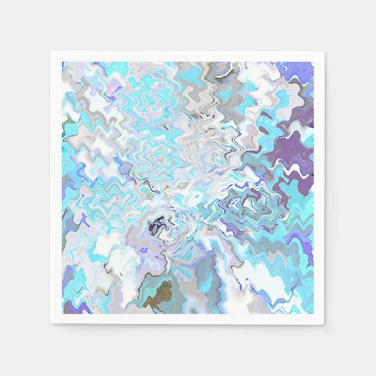 Modernes Aqua Blue Design Cocktail Papier Napkins Serviette (Vorderseite)