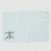 Modernes Aqua Blue Monogram Script Golfhandtuch (Horizontal)