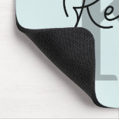 Modernes Aqua Blue Monogram Script Mousepad (Ecke)