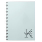 Modernes Aqua Blue Monogram Script Notizblock (Vorderseite)