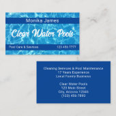 Modernes Aqua Blue Pool Foto Visitenkarte (Vorne/Hinten)