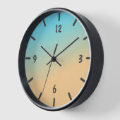 Modernes Aqua Blue und Coral Yellow Beach Gradient Uhr (Winkel)