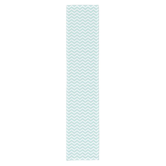 Modernes Aqua Blue Zickzack Stripes Muster Kurzer Tischläufer (Vorderseite)