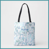 Modernes Aqua Grau und Weiß Geometrisch Tasche