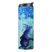 Modernes Aqua & Green Geode mit Initial Thermosbecher (Nach links gedreht)