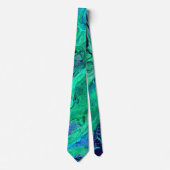 Modernes Aqua Green Marble Swirl Art Pattern Krawatte (Vorderseite)
