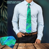 Modernes Aqua Green Marble Swirl Art Pattern Krawatte