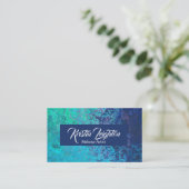 Modernes Aqua Navy Ocean Abstrakt Visitenkarte (Stehend Vorderseite)