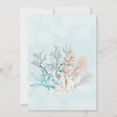 Modernes Aqua Ocean & Muscheln Einladung (Rückseite)