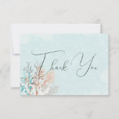 Modernes Aqua Ocean & Muscheln Hochzeit Dankeskarte (Vorderseite)