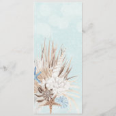 Modernes Aqua Ocean & Muscheln Hochzeit Menükarte (Rückseite)