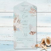 Modernes Aqua Ocean & Muscheln Kein Abendessen All In One Einladung