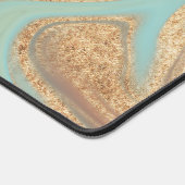 Modernes Aqua Rust Yellow Marble Swirl Monogramm Schreibtischunterlage (Ecke)