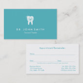 Modernes Aqua Shiny lächelnd Zahnarzttermine Terminkarte (Vorne/Hinten)