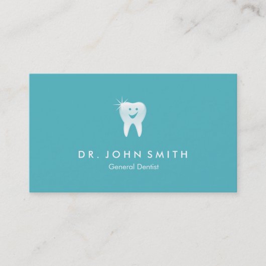 Modernes Aqua Shiny lächelnd Zahnarzttermine Terminkarte (Vorderseite)