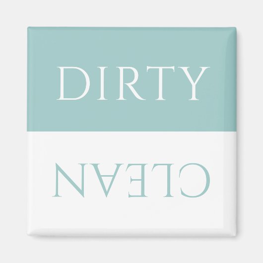 Modernes Aqua Sky Blue Weißes Geschirrspüler/saube Magnet (Vorne)