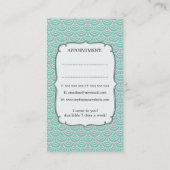 Modernes Aqua stuft Terminkarte (Rückseite)