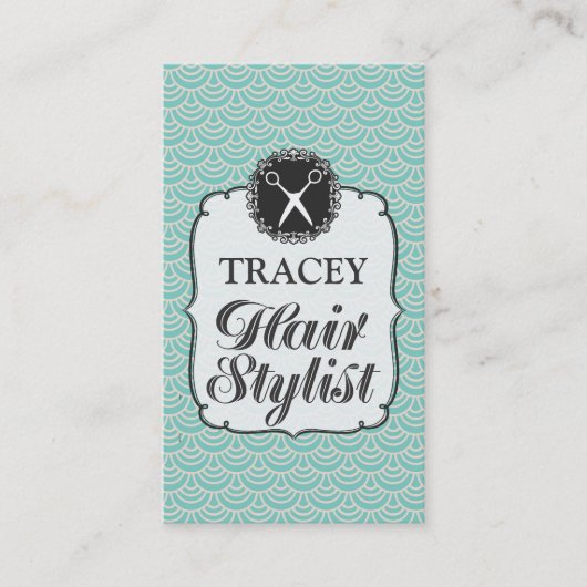 Modernes Aqua stuft Terminkarte (Vorderseite)