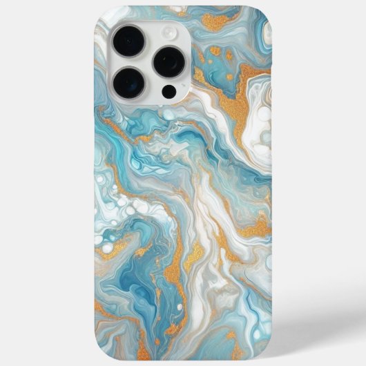 Modernes Aqua Türkis Aquamarines blaues Gold Case-Mate iPhone Hülle (Rückseite)