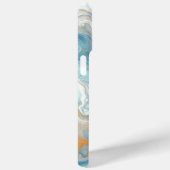 Modernes Aqua Türkis Aquamarines blaues Gold Case-Mate iPhone Hülle (Rückseite / Rechts)