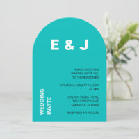 Modernes Aqua Turquoise Hochzeit Einladung
