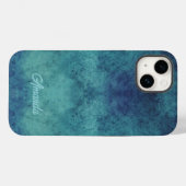 Modernes Aqua und Lila Abstrakt Case-Mate iPhone Hülle (Rückseite (Horizontal))