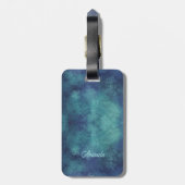 Modernes Aqua und Lila Abstrakt Gepäckanhänger (Rückseite vertikal)