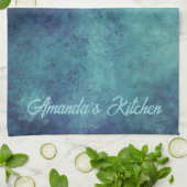 Modernes Aqua und Lila Abstrakt Geschirrtuch (Gefaltet)