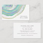 Modernes Aqua und Lila Agate Stone Muster Visitenkarte (Vorne/Hinten)