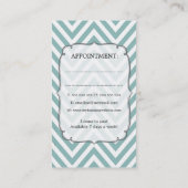 Modernes Aqua-weiße Zickzack Haar-Stylist-Karten Terminkarte (Rückseite)