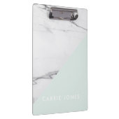 Modernes Aqua Weißes Marmor Klemmbrett (Rechts)