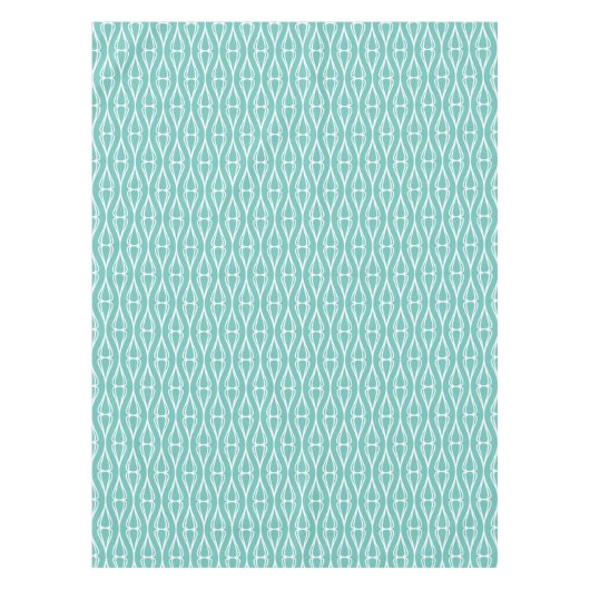 Modernes Aqua White Muster Tischdecke (Vorderseite)