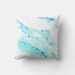 Modernes Aquamarin-blaues Marmormuster Kissen