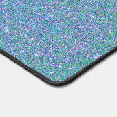 Modernes Aquamarin Blue Glitzer Glam Personalisier Schreibtischunterlage (Ecke)