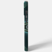 Modernes Aquamarin geometrisches Fraktal Graphic M Case-Mate iPhone Hülle (Rückseite / Links)