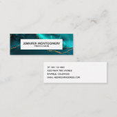 Modernes Aquamarin & Gold Agate Stone Abstract Des Mini Visitenkarte (Vorne/Hinten)