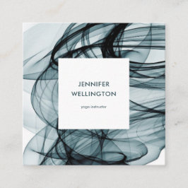 Modernes Aquamarin grünes, Abstraktes Gemälde Quadratische Visitenkarte