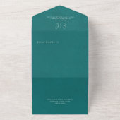 Modernes Aquamarin-Minimal-Monogramm-Abendessen All In One Einladung (Außenbereich)