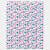 Modernes Aquamarin-rosa Schneeflockenmuster Fleecedecke (Vorderseite)