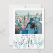 Modernes Aquamarin wirst du mein Foto der Trauzeug (Vorderseite)