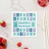 Modernes Aquamarine zum 40. Geburtstag Serviette (Beispiel)