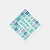 Modernes Aquamarine zum 40. Geburtstag Serviette (Ecke)
