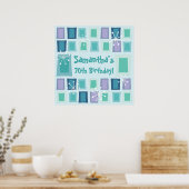 Modernes Aquamarine zum 70. Geburtstag Poster (Küche)