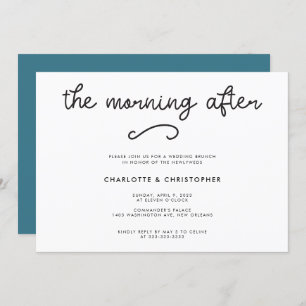 Modernes Aquamariner Nachmittag nach Hochzeit Einladung