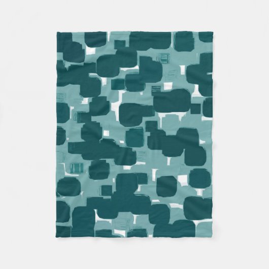 Modernes Aquamarines Abstraktes Design Fleecedecke (Vorderseite)