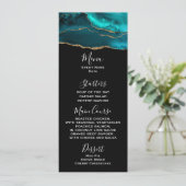 Modernes Aquamarines Agate & Gold Ribbon auf der s Einladung (Stehend Vorderseite)