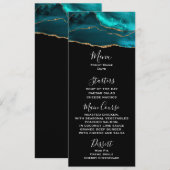 Modernes Aquamarines Agate & Gold Ribbon auf der s Einladung (Vorne/Hinten)